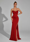 Sans bretelles Ruched Corset Split Robe de bal
