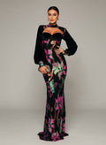 Découpe Lantern Sleeve Robe coupe sirène